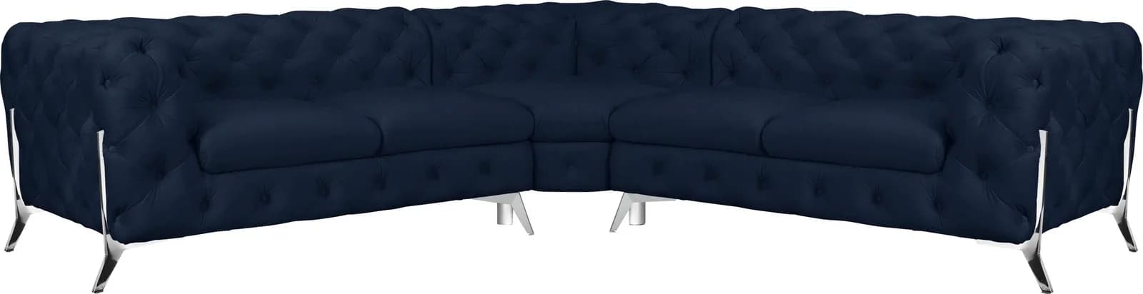 HOME AFFAIRE Chesterfield-Sofa Amaury L-Form Blau