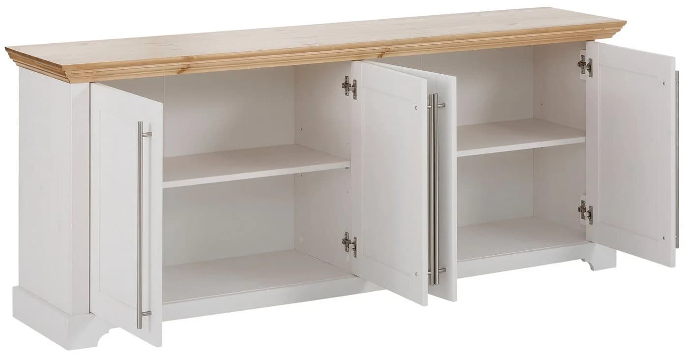 OTTO HOME Kommode Melissa Weiß Massivholz 4-türig - Bild 5