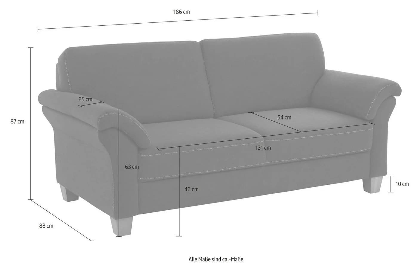HOME AFFAIRE 3-Sitzer Sofa Borkum Braun Landhaus-Stil - Bild 4