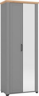 HOME AFFAIRE Garderobenschrank Valencia Grau mat mit Spiegel Bild 1