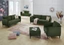 Jockenhöfer Sofa Novara 2,5-Sitzer Dunkelgrün Retro Velours Bild 1