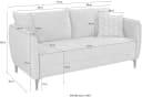 Jockenhöfer Sofa Novara 2,5-Sitzer Dunkelgrün Retro Velours Bild 3
