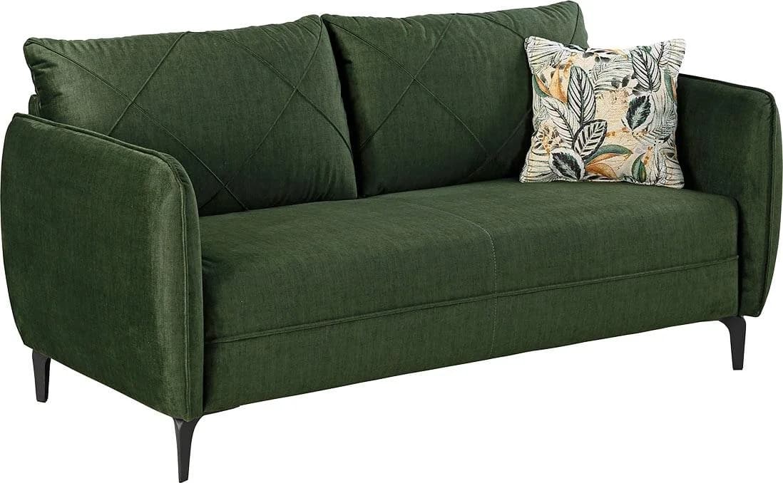 Jockenhöfer Sofa Novara 2,5-Sitzer Dunkelgrün Retro Velours - Bild 4
