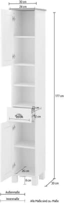 Home Affaire Hochschrank Oslo Beige Massivholz Kiefer Bild 5