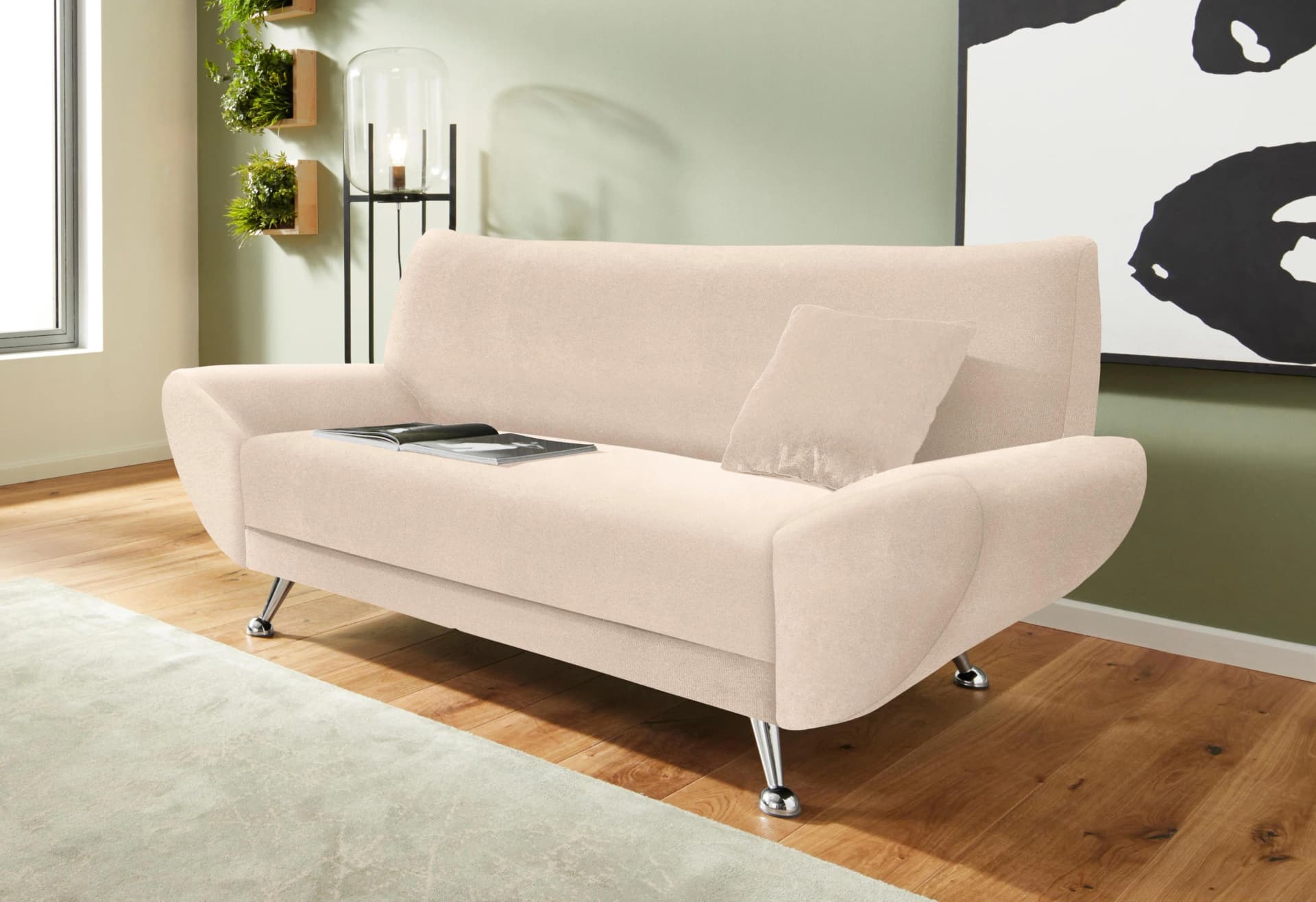 Home Affaire 2-Sitzer Sofa Saltare Beige Metallfüße