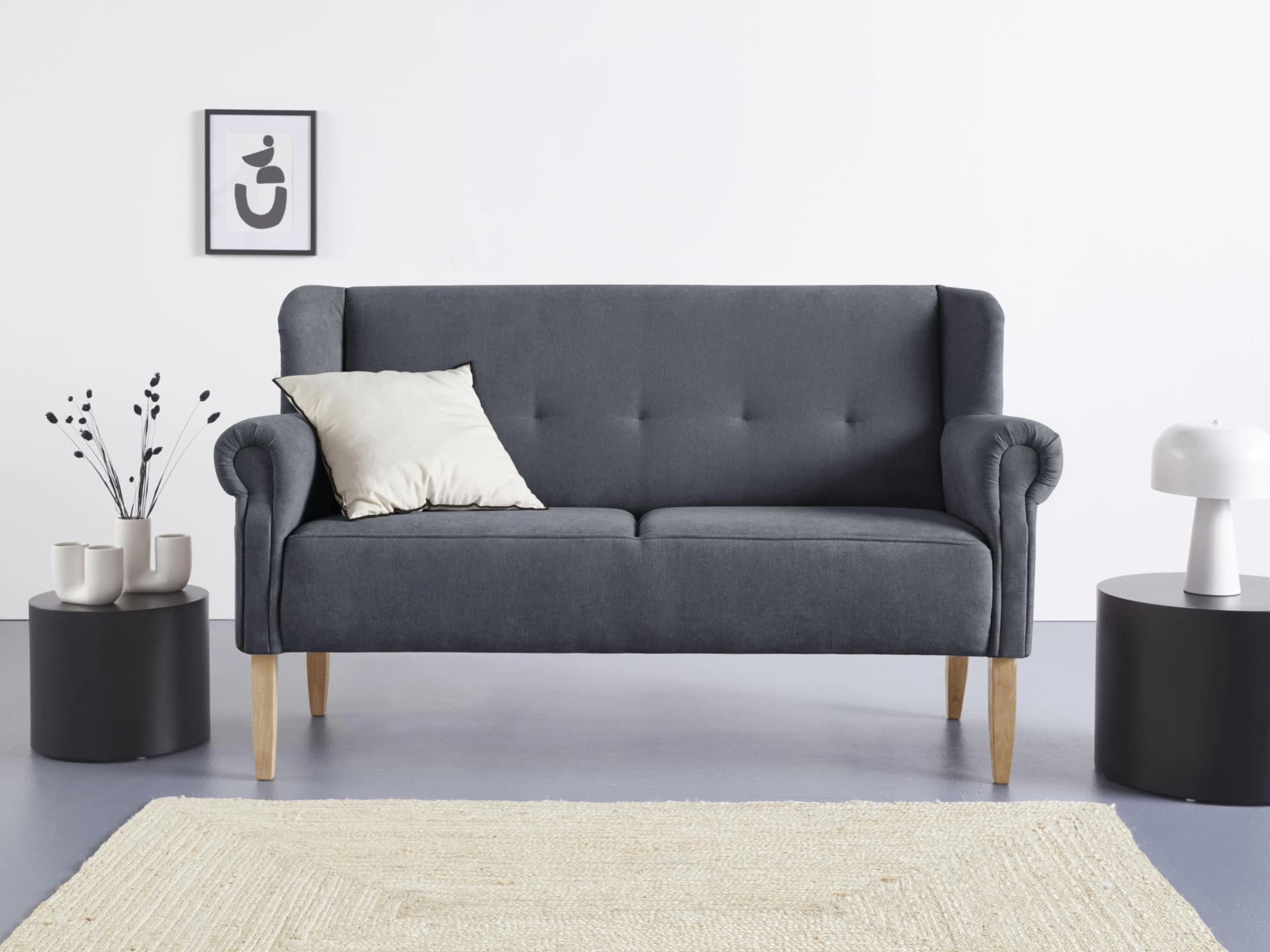 HOME AFFAIRE Küchensofa Moro Anthrazit 3-Sitzer