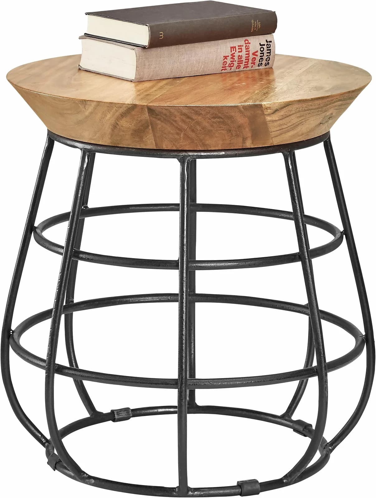 OTTO HOME Beistelltisch Braun Grau Akazie Metallgestell