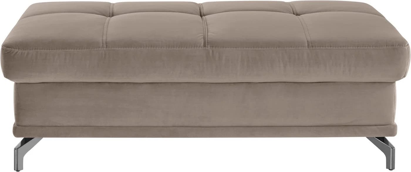 OTTO HOME Polsterhocker Costello Beige Samtoptik - Bild 3