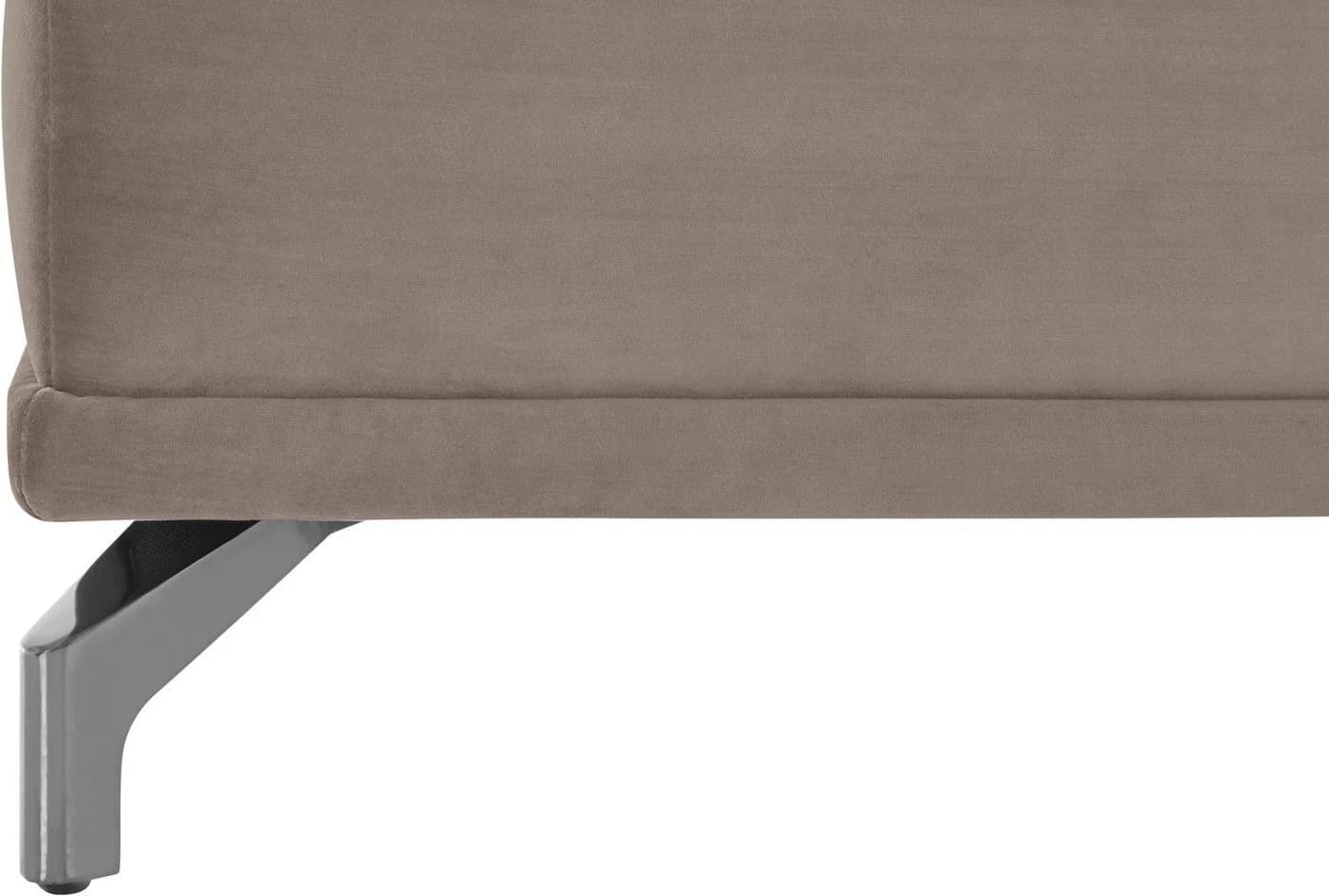 OTTO HOME Polsterhocker Costello Beige Samtoptik - Bild 5