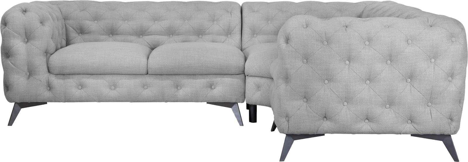 Home Affaire Ecksofa Glynis L-Form Grau Chesterfield Optik
