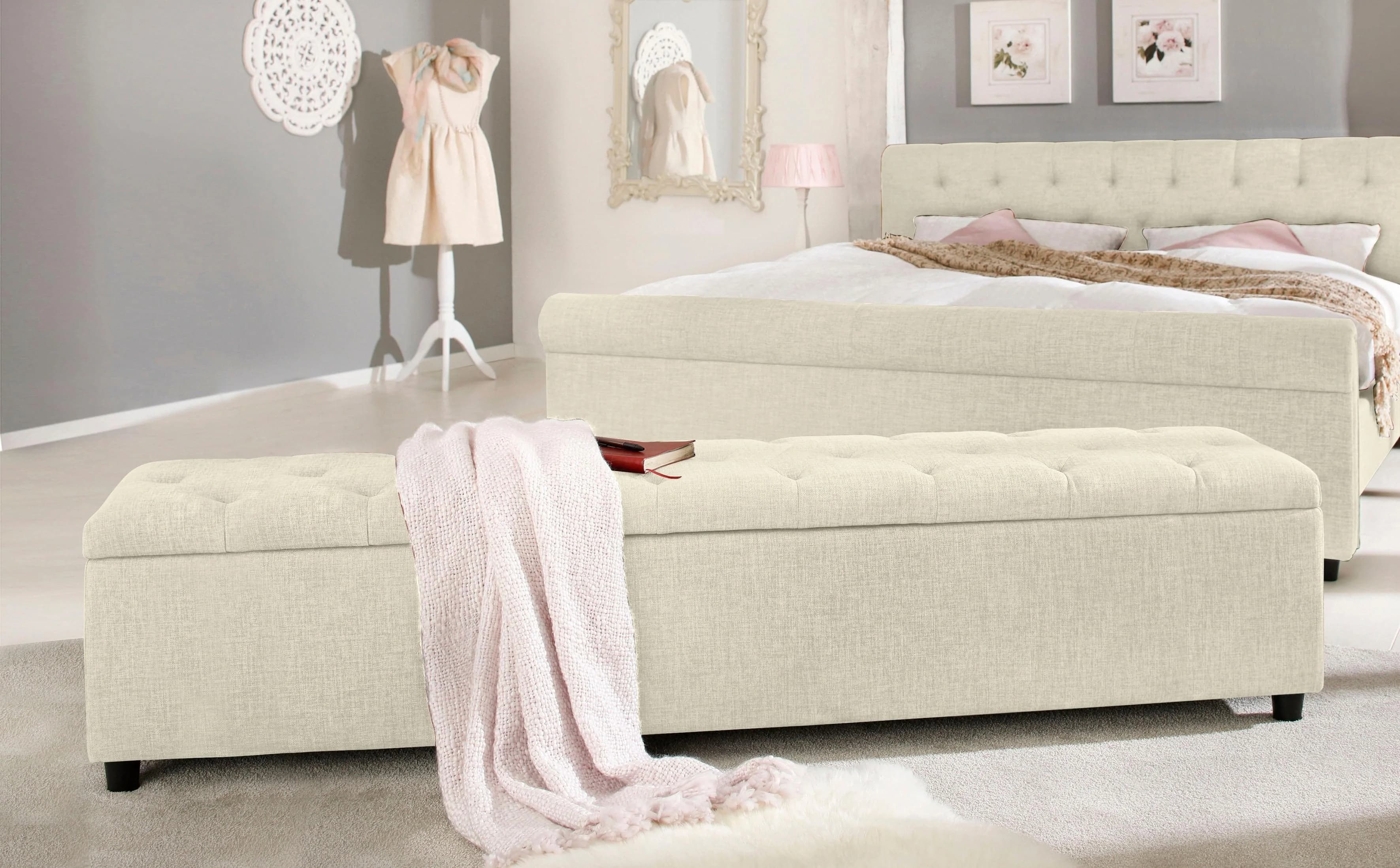 HOME AFFAIRE Polsterbank Goronna Beige Creme mit Stauraum - Bild 5