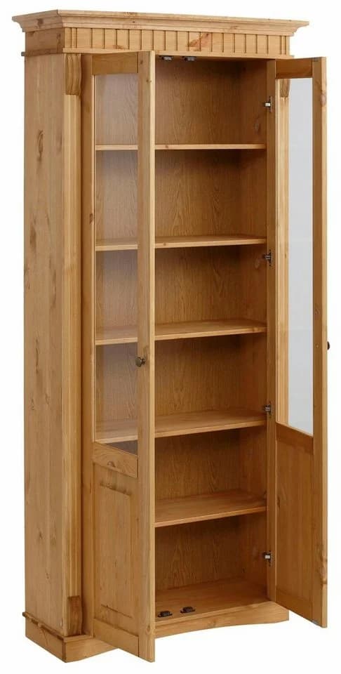OTTO HOME Teresa Glasvitrine Massivholz Beige 2 Glastüren - Bild 4