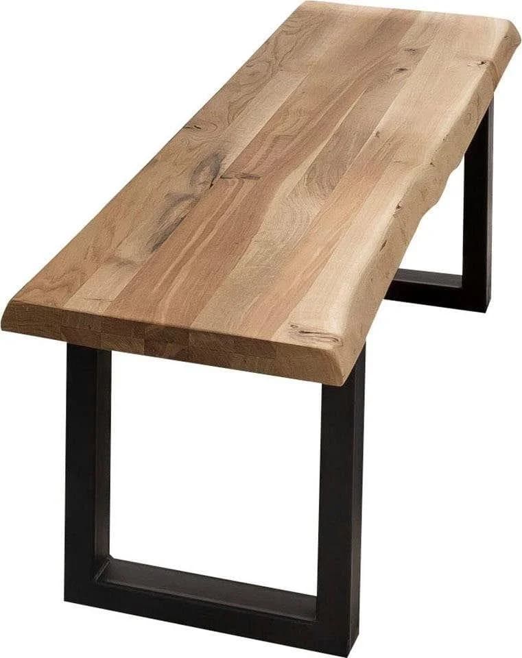 Bank HOME AFFAIRE Tristan Massivholz Eiche Beige Schwarz
