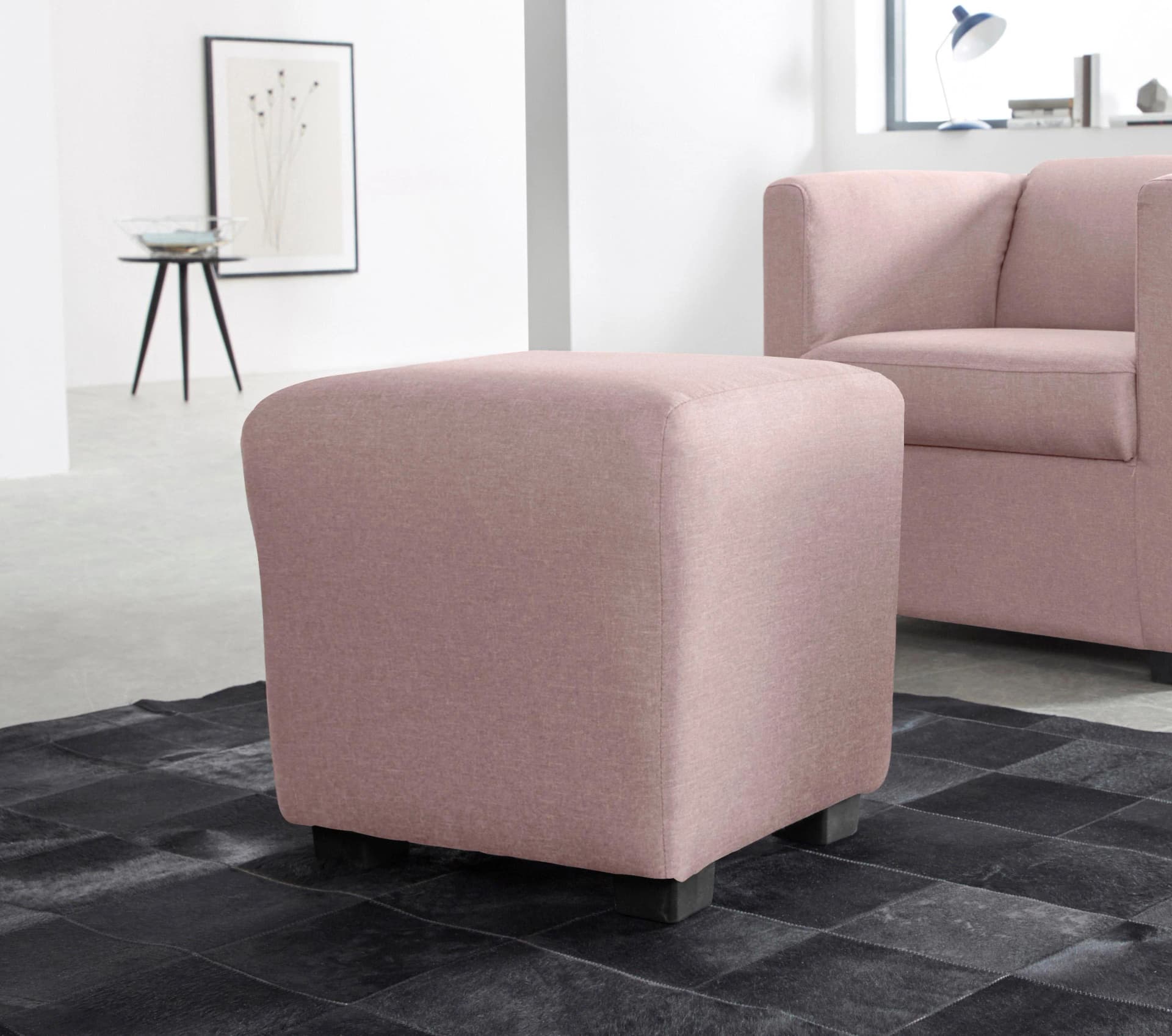 Home Affaire Polsterhocker Bob Chenille Flamingo-Rosa