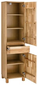 HOME AFFAIRE Hochschrank Kaika Eiche Massiv 2 Türen 1 Schublade Bild 5