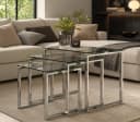 ACTONA GROUP Katrine Beistelltisch-Set 3-tlg. Glas Chrom Modern Bild 2