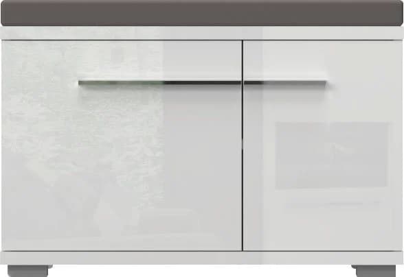 OTTO HOME Piano Schuhbank Weiß Hochglanz mit Polsterkissen