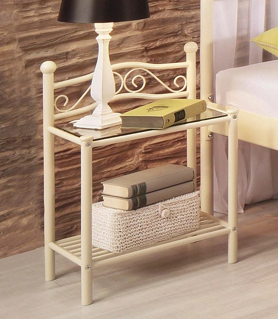 Home Affaire Nachtkonsole Beige Metall Romantik