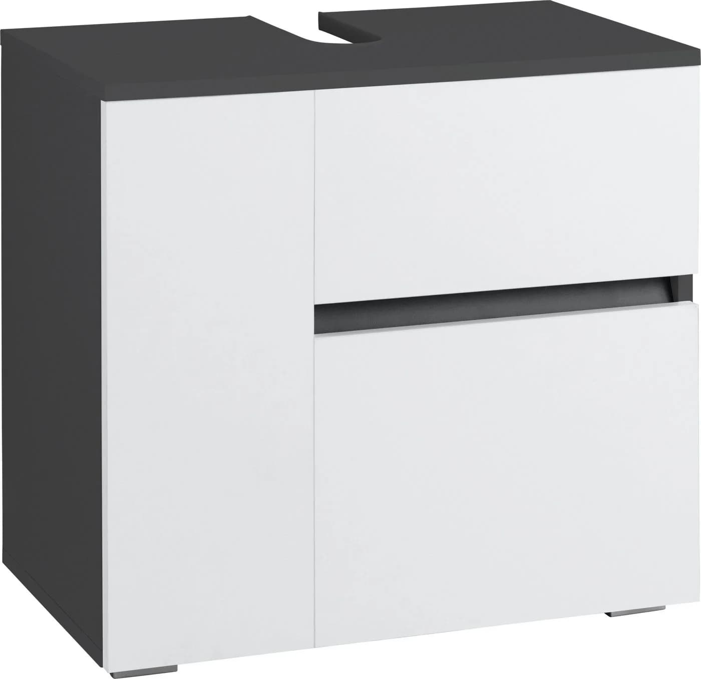 HOME AFFAIRE Wisla Waschbeckenunterschrank Grau/Weiß Push-to-open - Bild 3