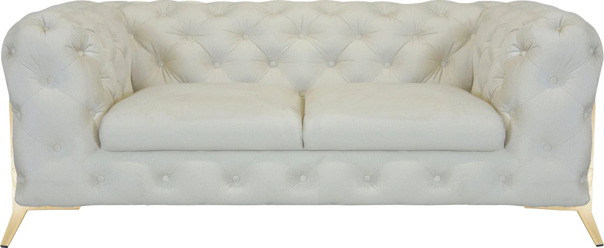 HOME AFFAIRE Chesterfield Sofa Amaury Beige Samtoptik