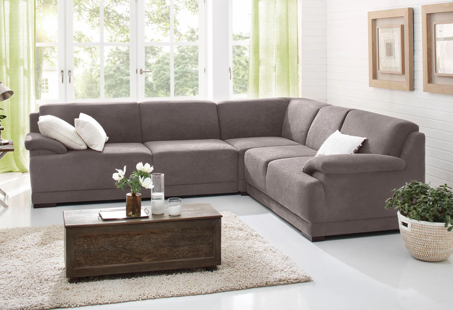 HOME AFFAIRE Ecksofa Telos L-Form Grau Boxspring