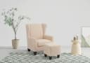 Home affaire Ohrensessel Chilly mit Hocker Creme Microfaser Bild 2
