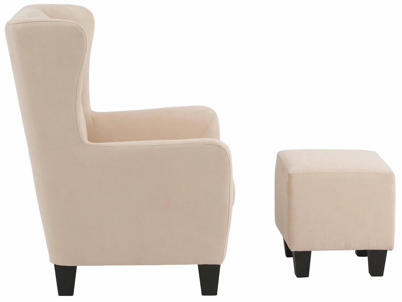Home affaire Ohrensessel Chilly mit Hocker Creme Microfaser - Bild 4