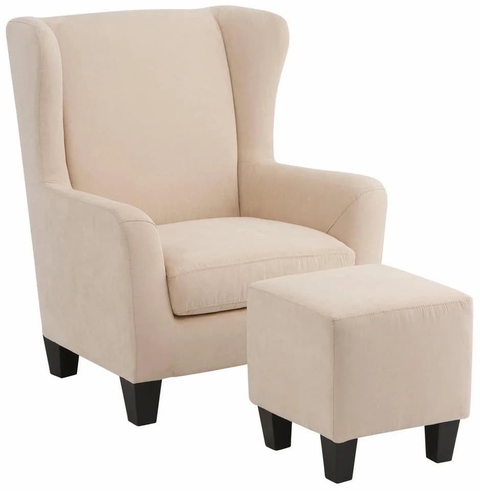 Home affaire Ohrensessel Chilly mit Hocker Creme Microfaser - Bild 5