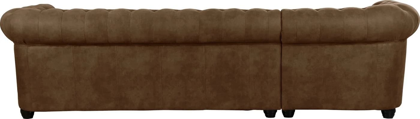 HOME AFFAIRE Chesterfield-Sofa L-Form Cognac Microfaser Lederoptik - Bild 4