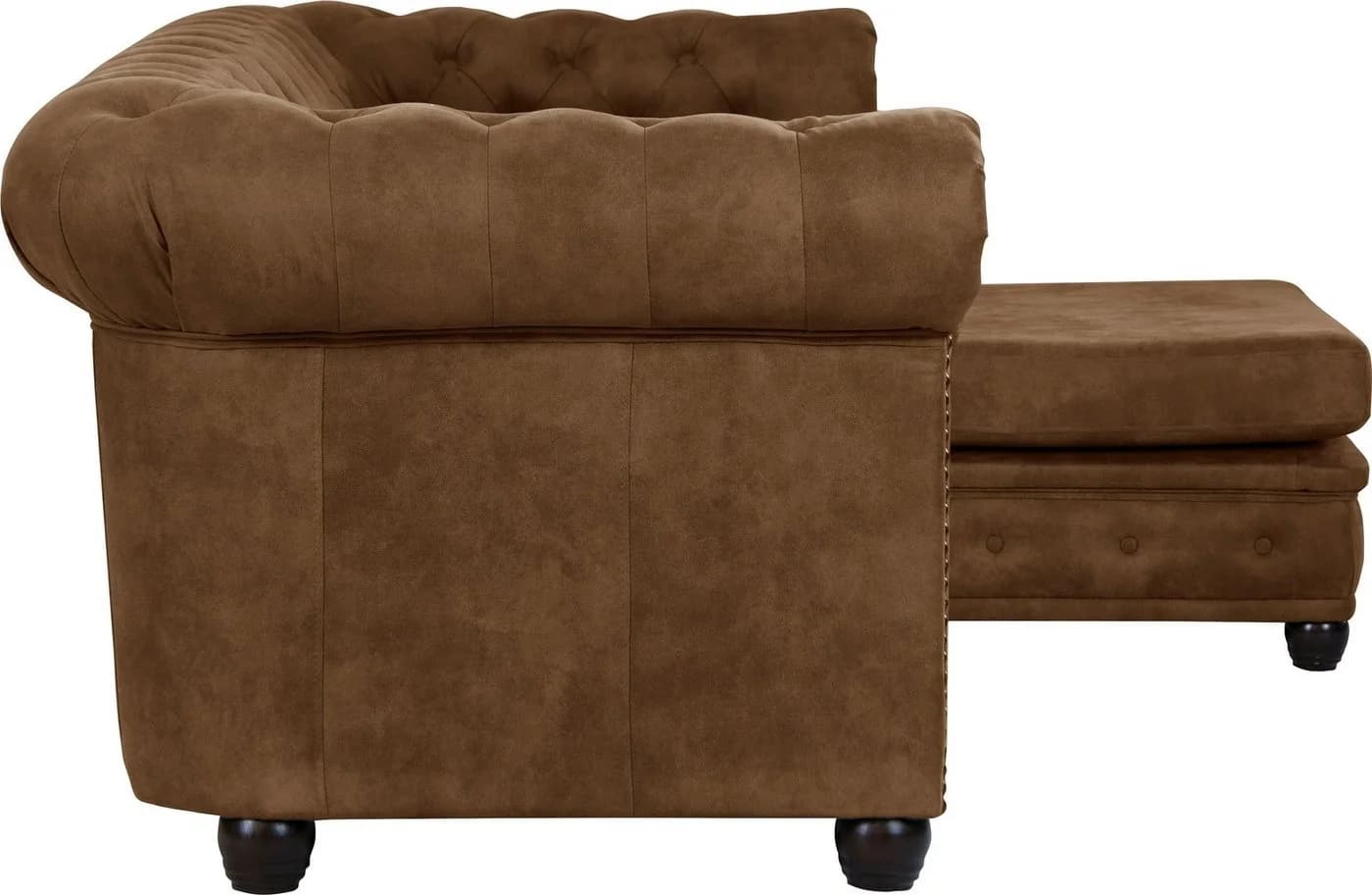 HOME AFFAIRE Chesterfield-Sofa L-Form Cognac Microfaser Lederoptik - Bild 5