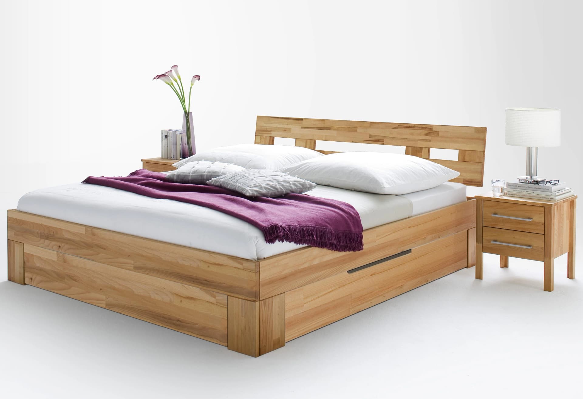 HOME AFFAIRE Bettschubkasten Modesty Naturfarben Massivholz