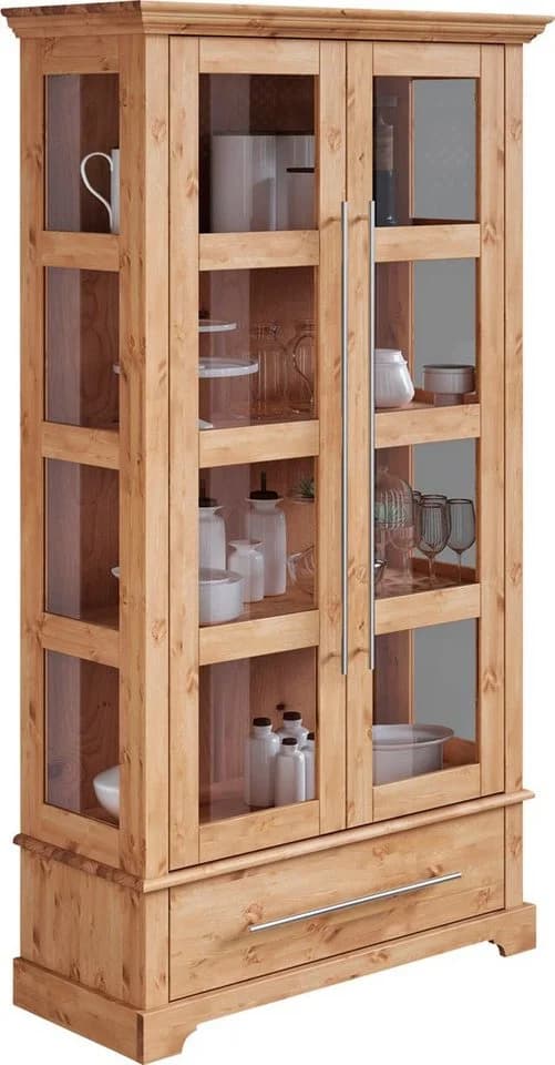 OTTO HOME Vitrine Melissa Kiefer massiv Beige Glastüren - Bild 2