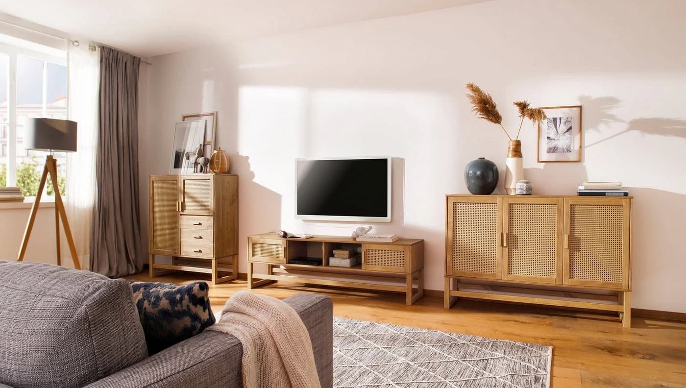 OTTO HOME Sideboard Linz Honigfarben mit Rattangeflecht