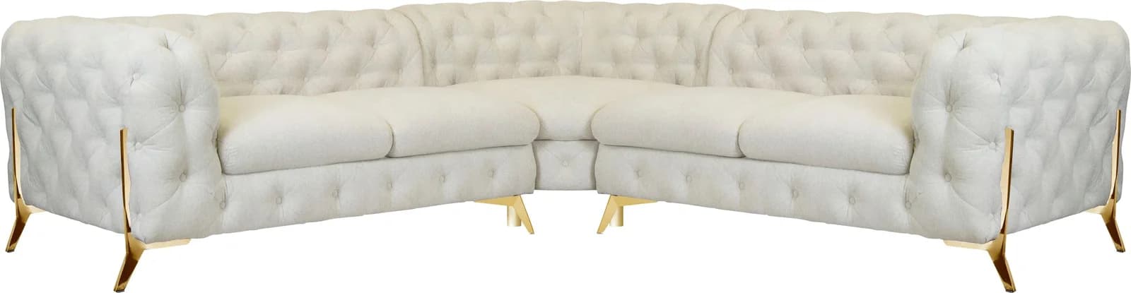 HOME AFFAIRE Chesterfield-Sofa Amaury L-Form Beige