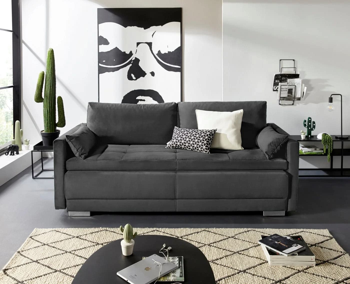Schlafsofa OTTO HOME Berlin Grau Microfaser mit Boxspringaufbau - Bild 2