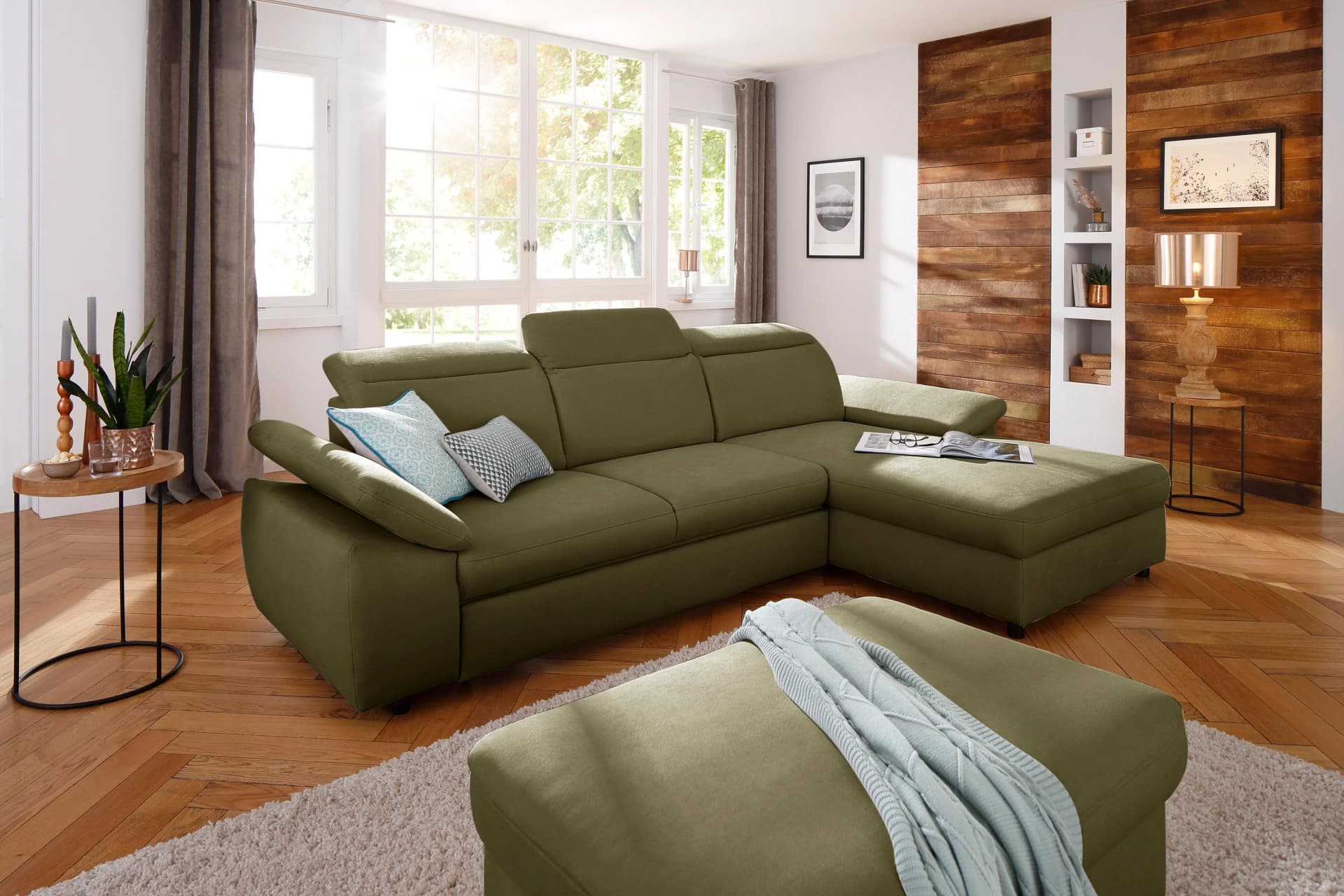 Home Affaire Polsterhocker Mauritius Olive Soft Clean