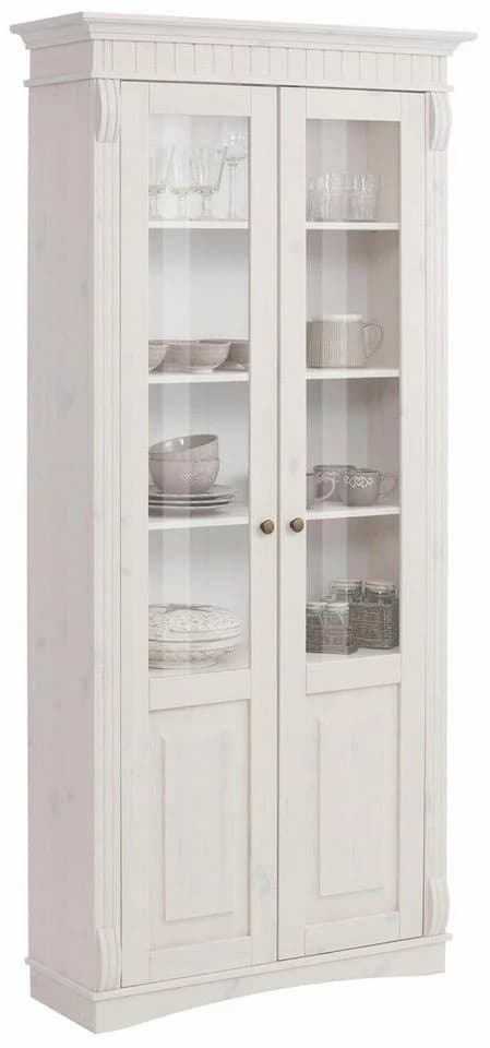 OTTO HOME Vitrine Teresa Weiß Massivholz Kiefer 2 Glastüren - Bild 2