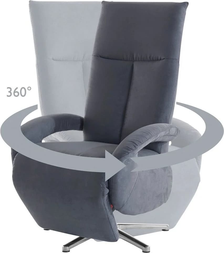 Sit & More TV-Sessel Tycoon Grau mit Kopfteilverstellung und Drehfunktion - Bild 4