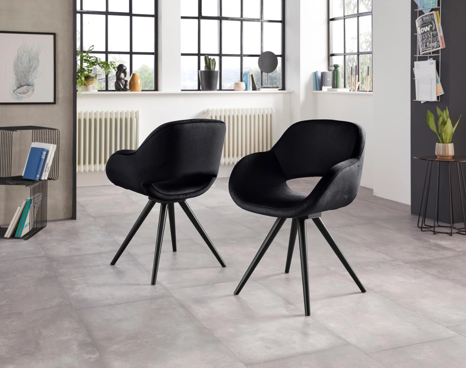 Home Affaire Armlehnstuhl Aurora Schwarz Massivholz