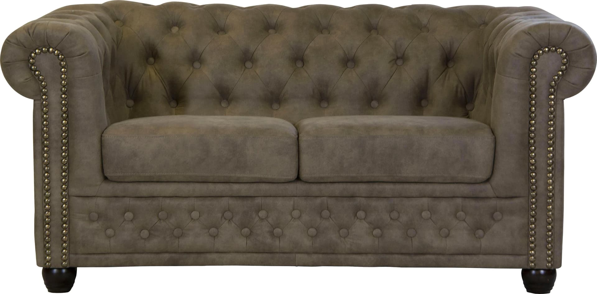 Home Affaire Chesterfield-Sofa Rysum Grau Microfaser Lederoptik