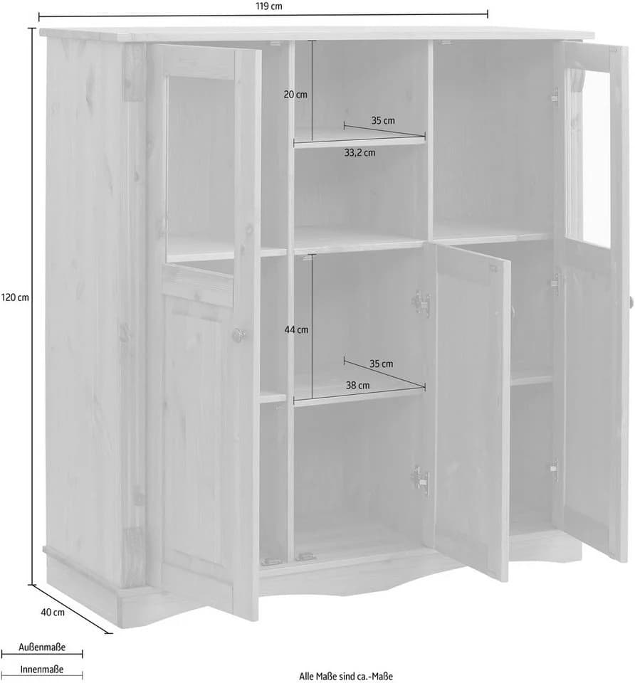OTTO HOME Highboard Teresa Weiß Massivholz Kiefer FSC - Bild 5