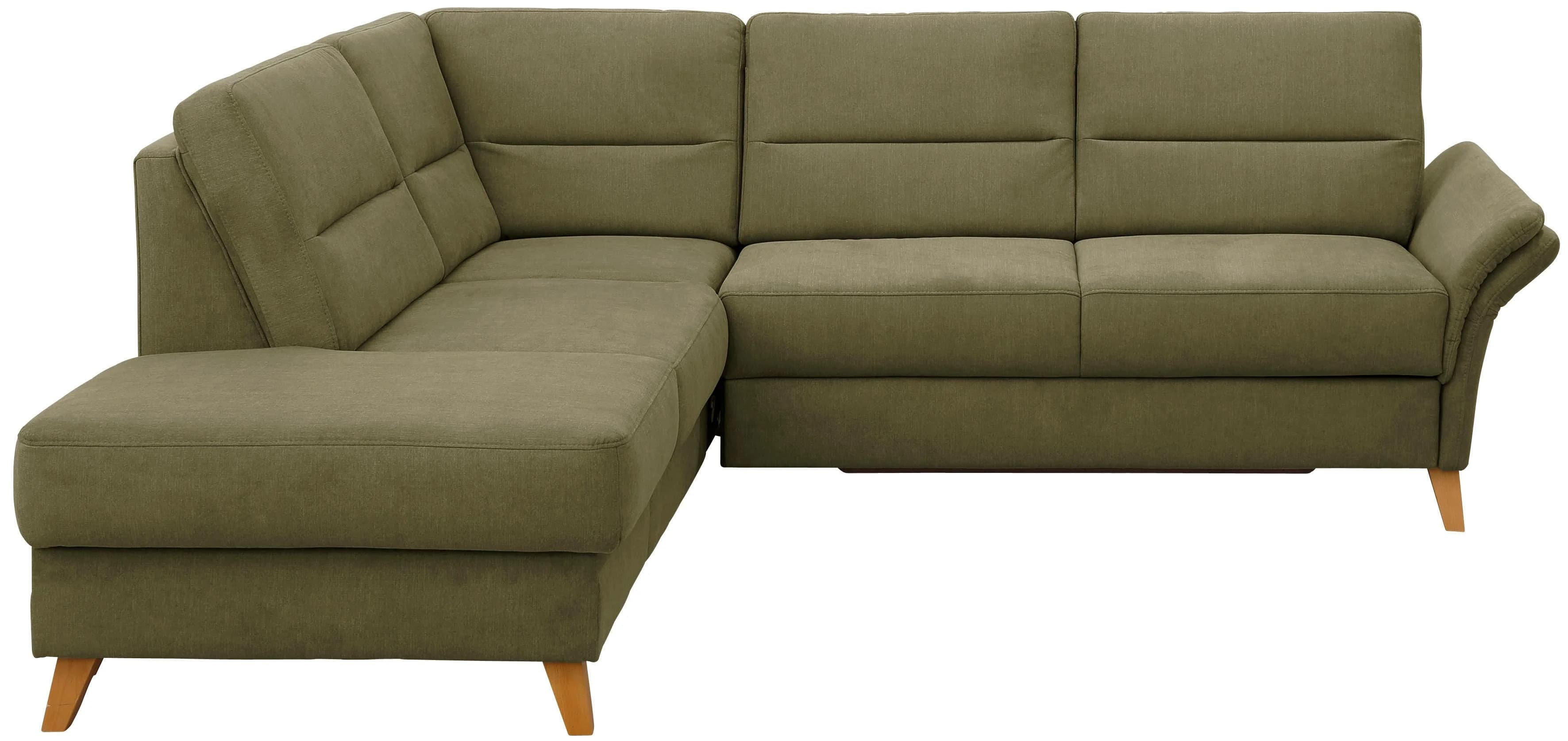 HOME AFFAIRE Ecksofa Westerland L-Form Olivgrün mit Ottomane