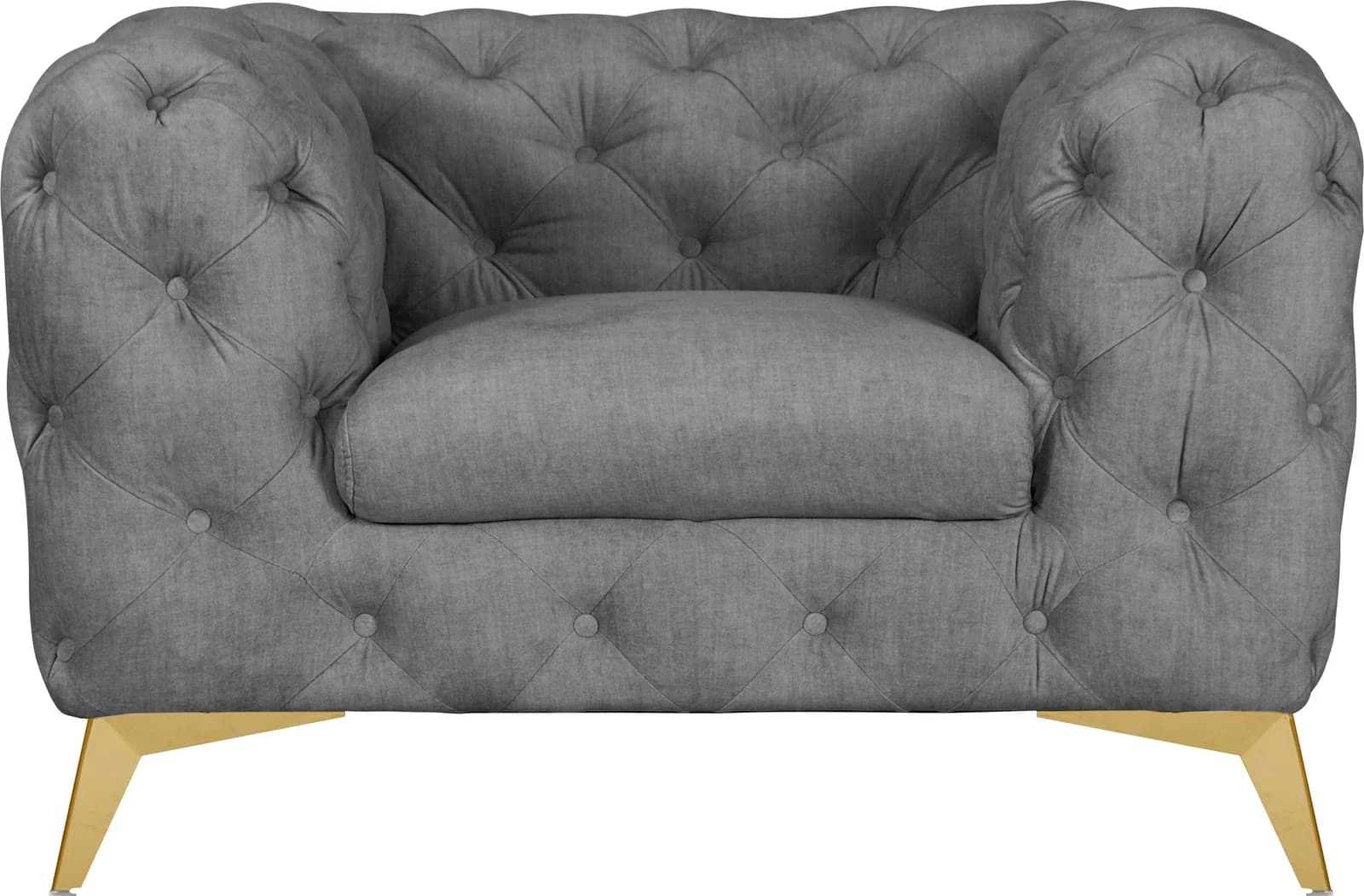 Home Affaire Chesterfield-Sessel Glynis Grau Samtoptik