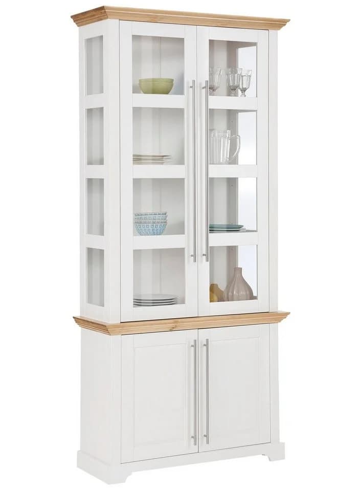 OTTO HOME Vitrine Melissa Weiß/Honigfarben Massivholz Kiefer - Bild 4