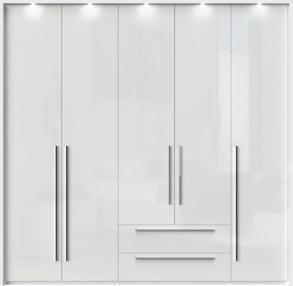 OTTO HOME Piano Drehtürenschrank Weiß Hochglanz mit LED