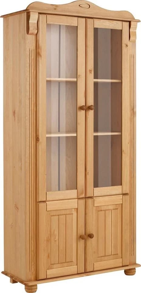 OTTO HOME Vitrine Adele 4-türig Beige Massivholz Landhausstil - Bild 2
