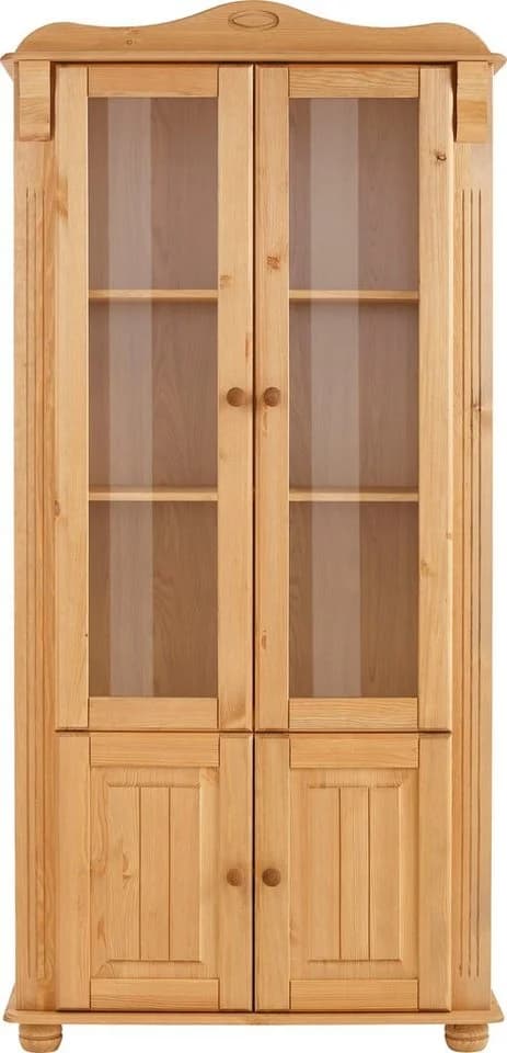 OTTO HOME Vitrine Adele 4-türig Beige Massivholz Landhausstil - Bild 5