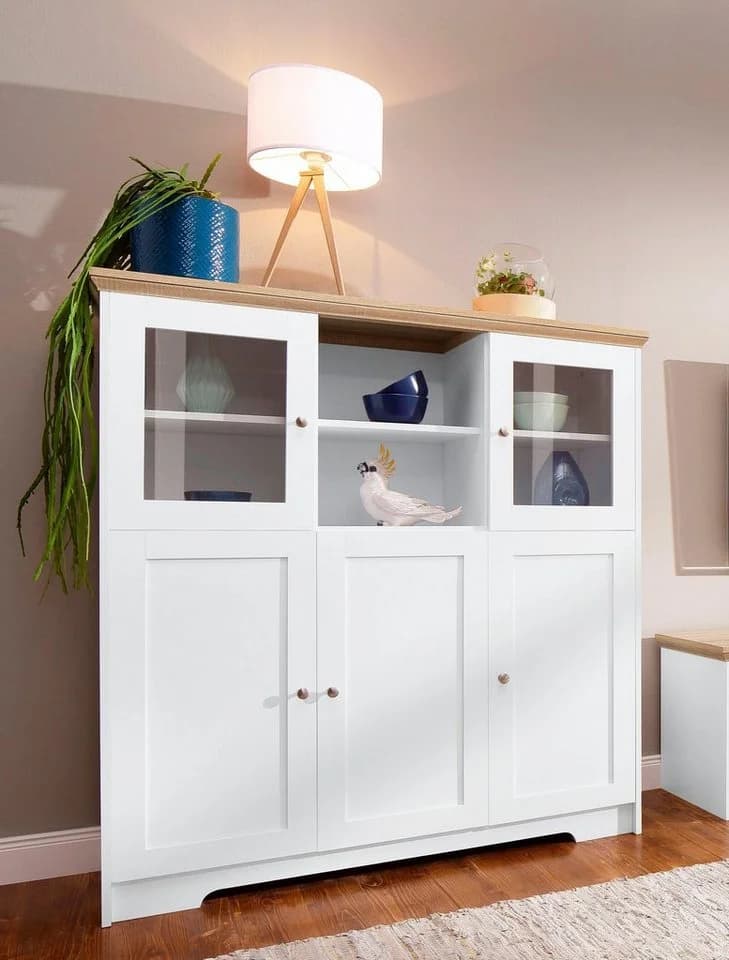 OTTO HOME Highboard Nanna Weiß Sonoma Eiche
