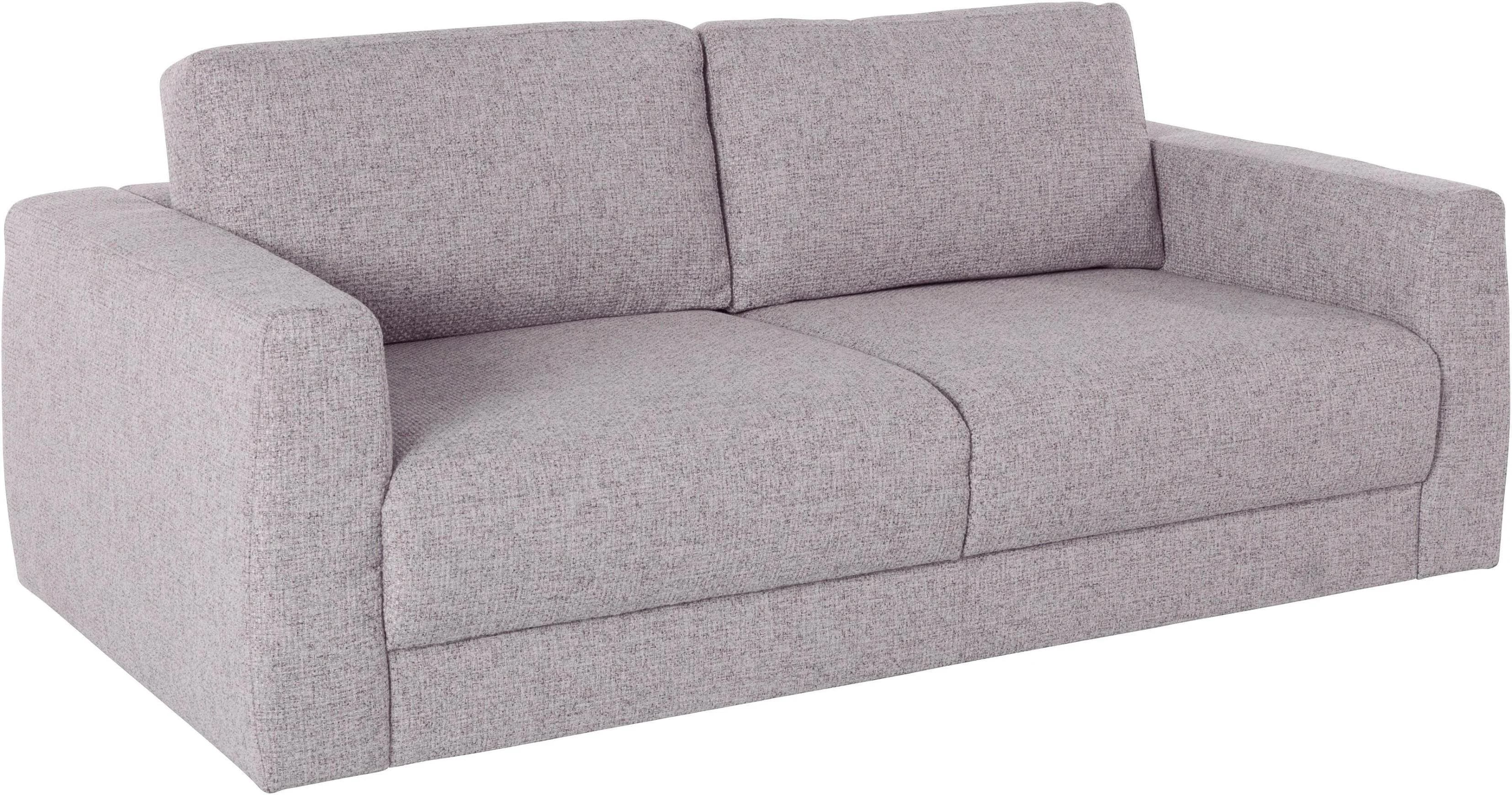 OTTO HOME Sofa Hobro 2-Sitzer Hellgrau Microfaser Lederoptik