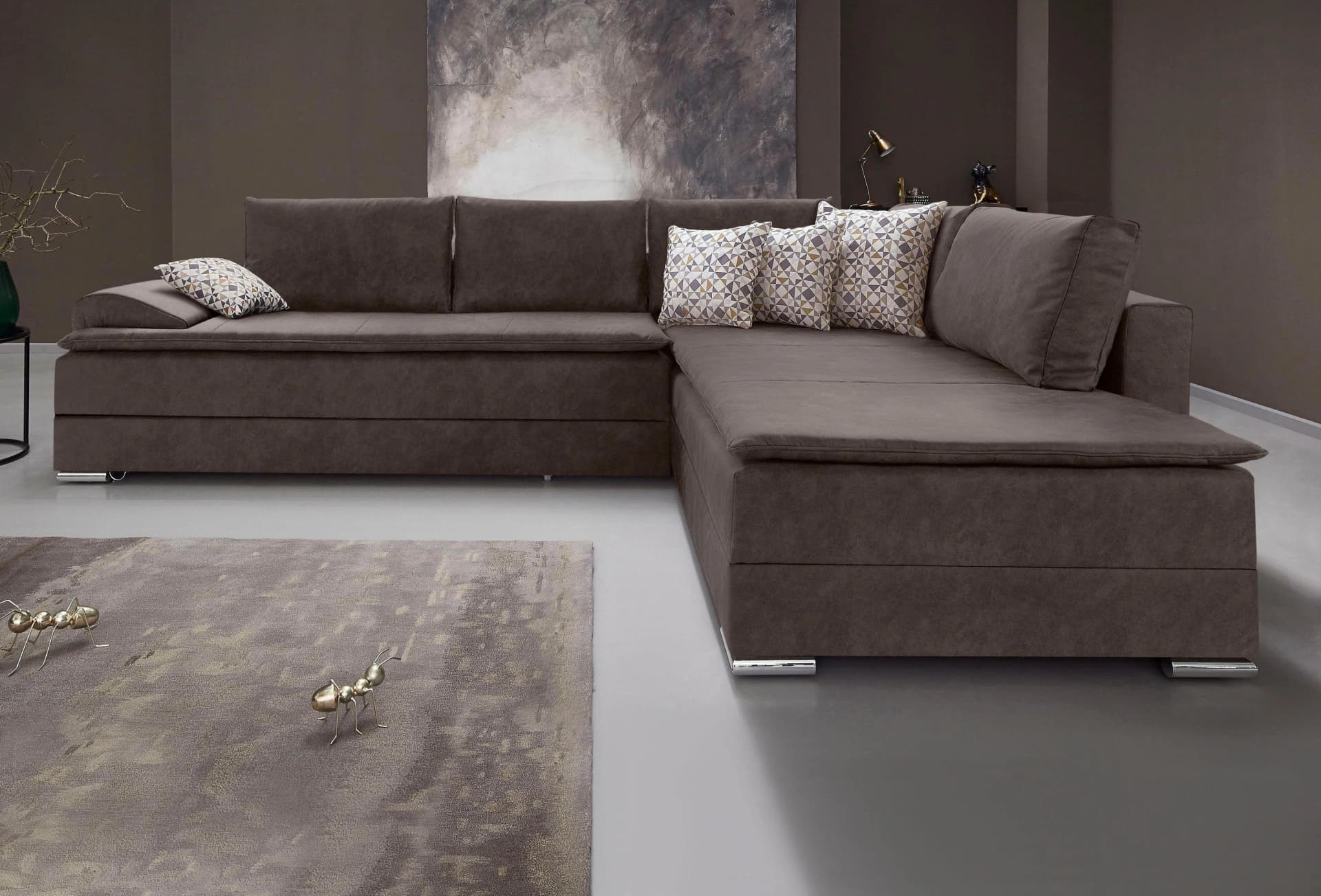 HOME AFFAIRE Ecksofa Night & Day L-Form Dunkelgrau mit Bettfunktion